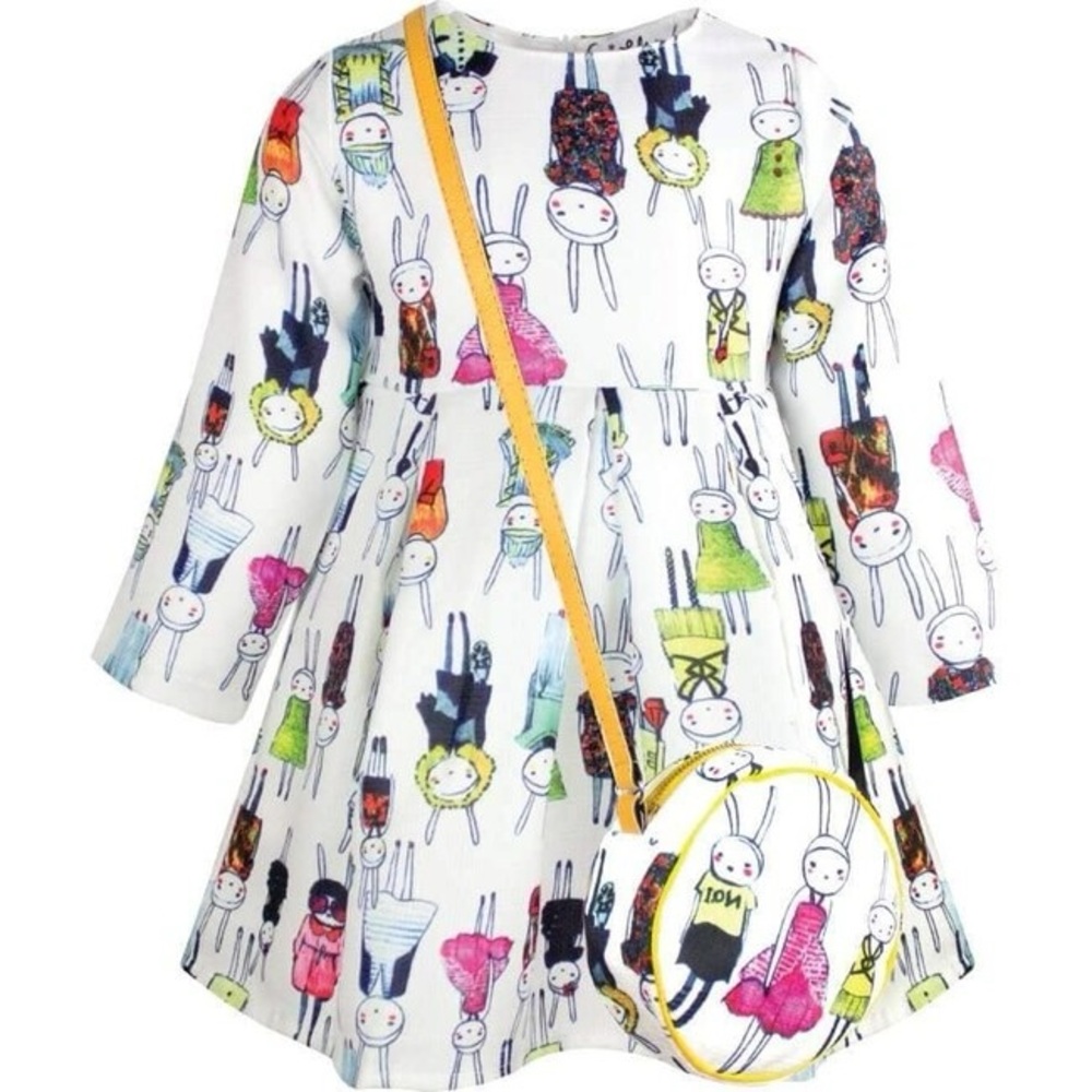 Lola + The Boys Easter Bunny Dress with matching purse